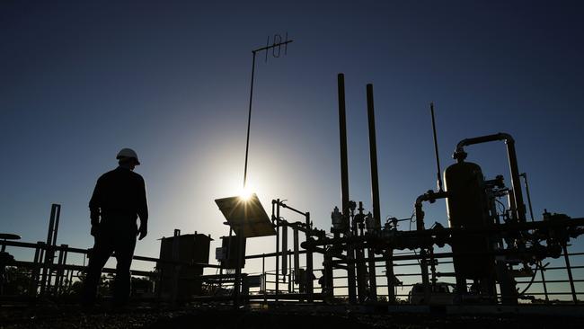 A Santos pilot well operates on a farm property in Narrabri. Picture: Bloomberg