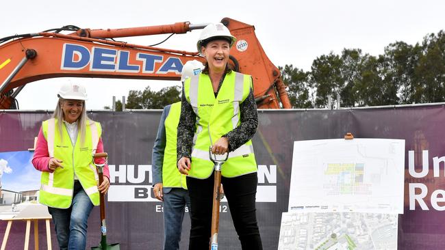 Health Minister Yvette D’Ath at the Redland Hospital expansion construction site. PHOTO: John Gass