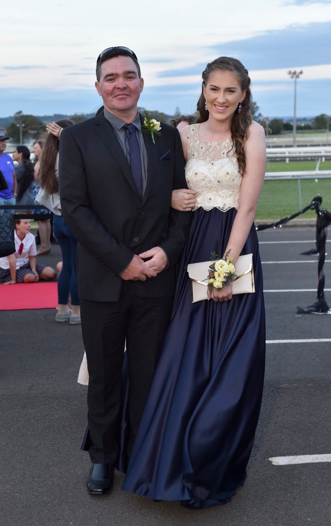 Proud dad, Matthew Woodcock with his daughter Gabrielle at St Saviour's College formal, Toowoomba Turf Club. November 2017. Picture: Bev Lacey