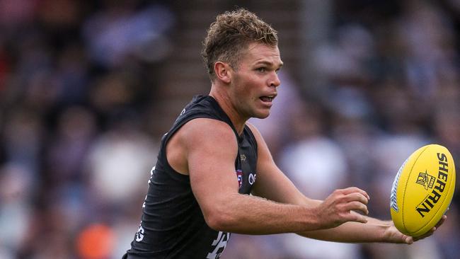 Dan Houston in action during the Power’s intraclub match at Alberton on Friday. Picture: Matt Turner/AFL Photos via Getty Images