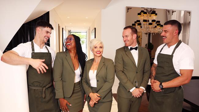 (L-R) Matt, Heaven, Jasmin, JB and George, from new Binge show, Billion Dollar Playground. Picture: Tim Hunter.