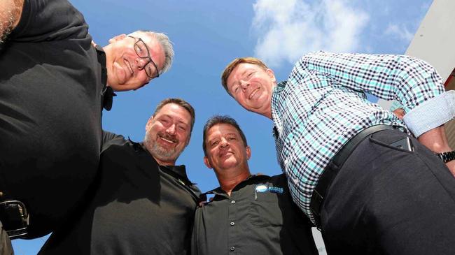 Group manager of Wesley LifeForce Tony Cassidy with president of the Whitsunday Suicide Prevention Network Ron Peterson, Kev Fancke and treasurer Paul Burke in the Whitsundays this week. Picture: Peter Carruthers