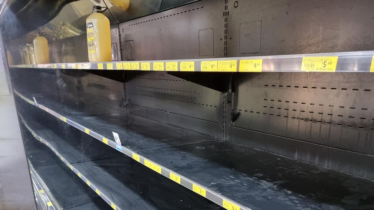 An example of empty shelves in a Toowoomba supermarket. Picture: Supplied