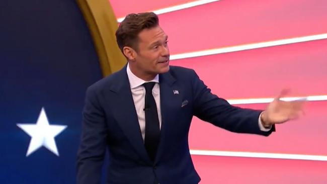 Host Ryan Seacrest managed to keep it together, despite the hilarious guess. Picture: Supplied