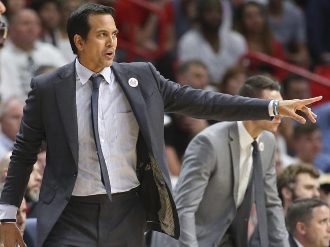 Erik Spoelstra directing his team