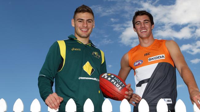 Stephen Coniglio (left) has strong ties to cricket.