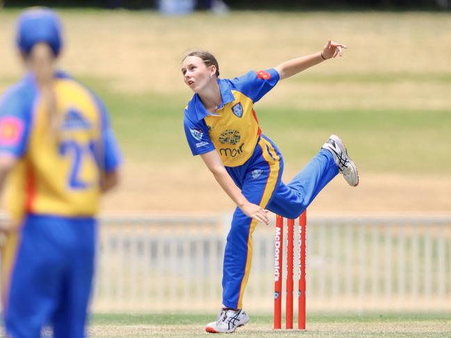 Cosette Thomas took 1/21 off 10 overs for Greater Hunter Coast. Picture: Andrew McCrae