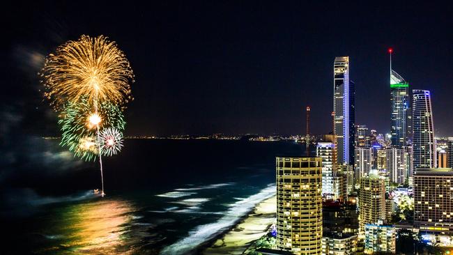 But for weirdness, nothing has quite eclipsed standing on a balcony on Monday night watching spectacular fireworks shells explode. Photo: Supplied.