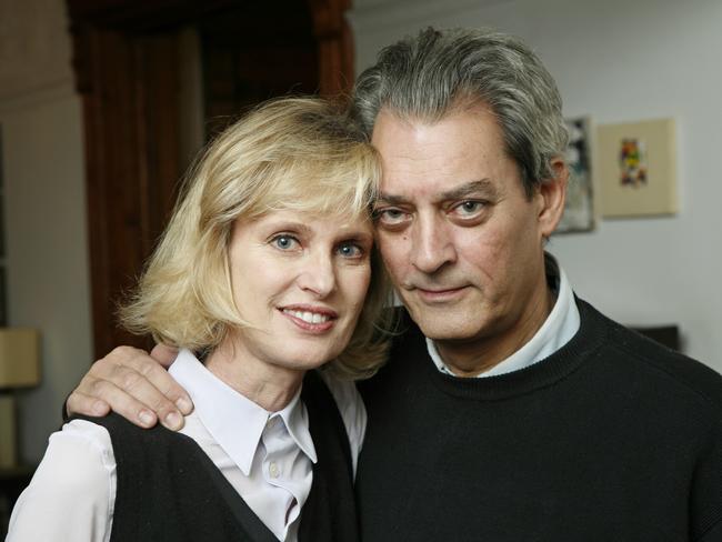 Siri Hustvedt and Auster at their home in Brooklyn in 2008.