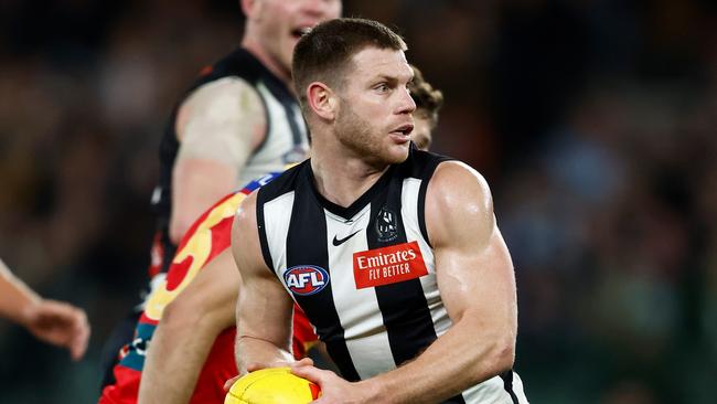 Taylor Adams and the Magpies take on the Bombers on Friday night. Picture: Michael Willson/AFL Photos