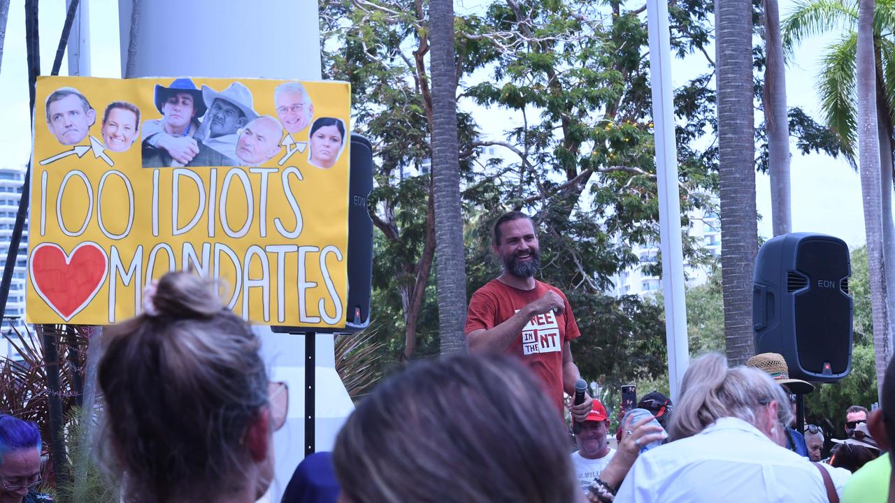 Faces from Darwin's Freedom Rally at Parliament House. Picture: Amanda Parkinson