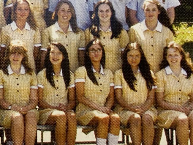 Bianca Censori, third from right in the front row, attended Carey Baptist Grammar School. Picture: 2011 Carey Chronicle