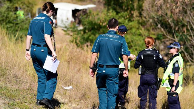 Emergency Services respond to a single vehicle accident at the William Condon Bridge on the Ring Road, Condon. Picture: Alix Sweeney