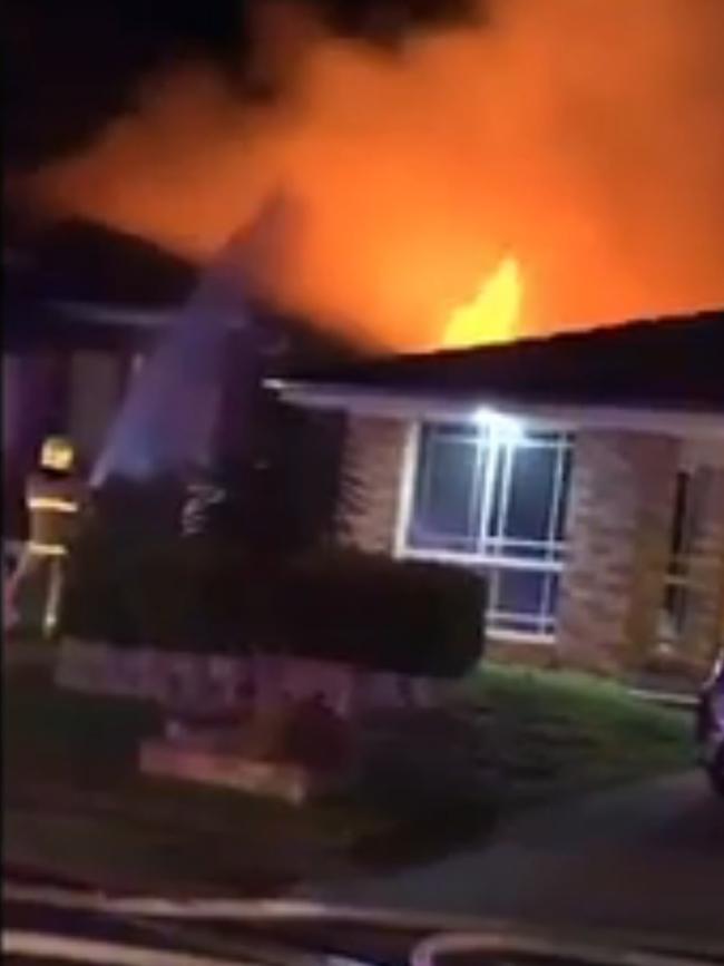 One person has died and another two people have been injured in a house fire near Maitland. Police are investigating the cause of the blaze. Picture: Seven News