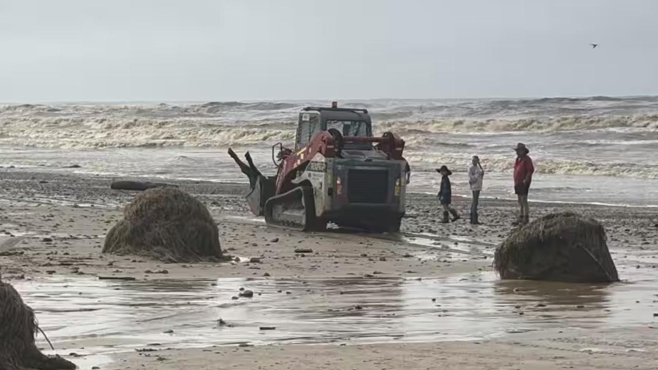 Disturbing beach sight in flood devastation