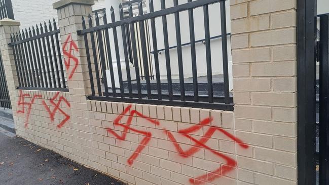 The synagogue in Newtown was graffitied on Friday night. Picture: supplied