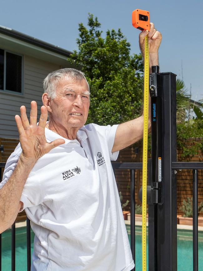 Laurie Lawrence wants Gold Coast pool owners to make sure their gates and fences are compliant.