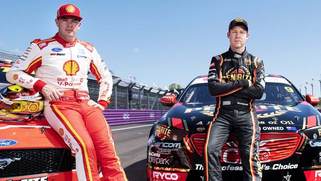 Supercars drivers Scott McLaughlin (left) and Dave Reynolds. Reynolds says McLaughlin has become ‘precious’. Picture: Keri Megelus