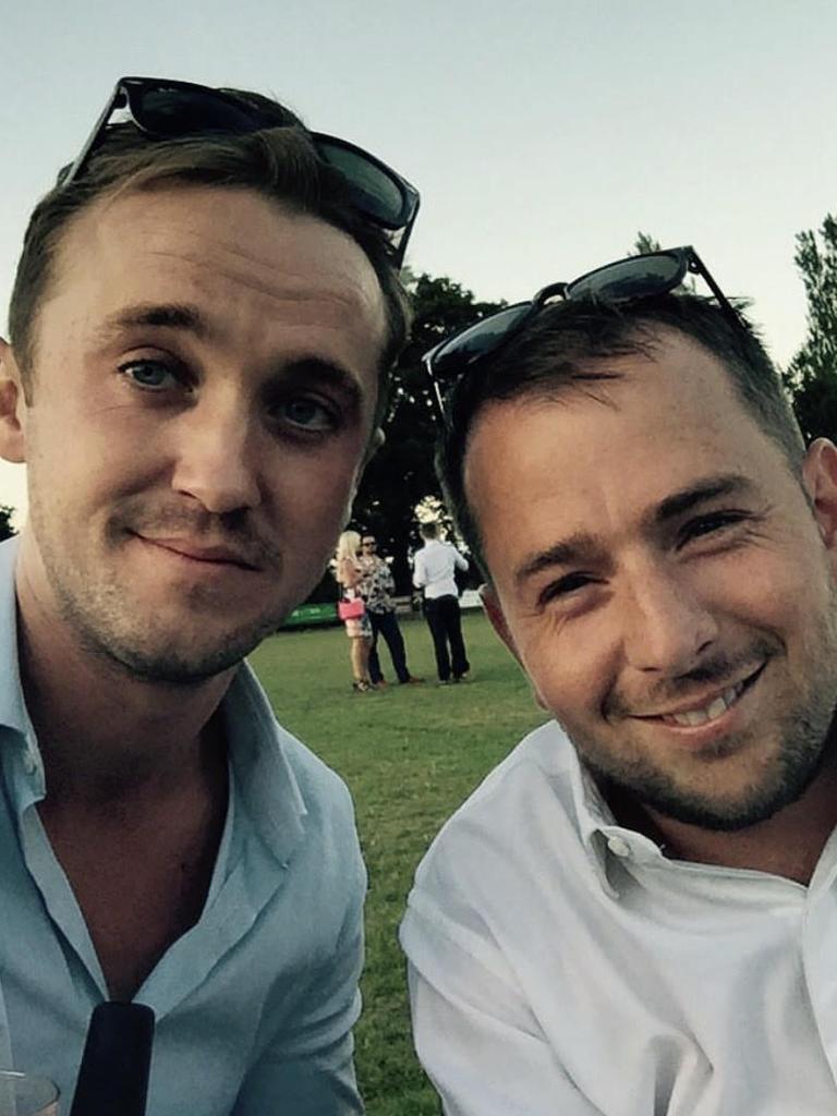 Holmes seems to have kept in touch with several cast members from the Harry Potter series, including Tom Felton. Picture: @davidholmes83, Instagram.