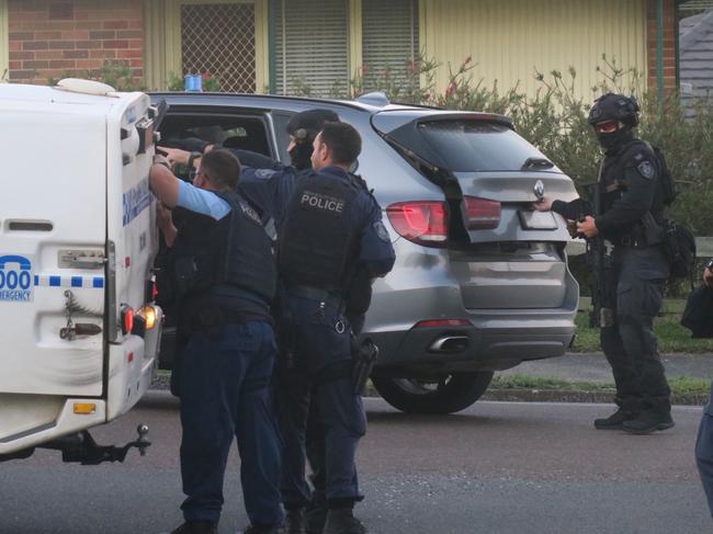 An unfolding active shooter situation in Wyong. Picture: Richard Noone