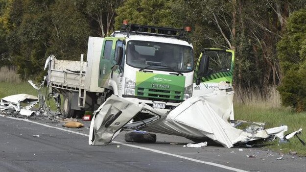 Jacqueline Vodden died when the van ploughed into two trucks.