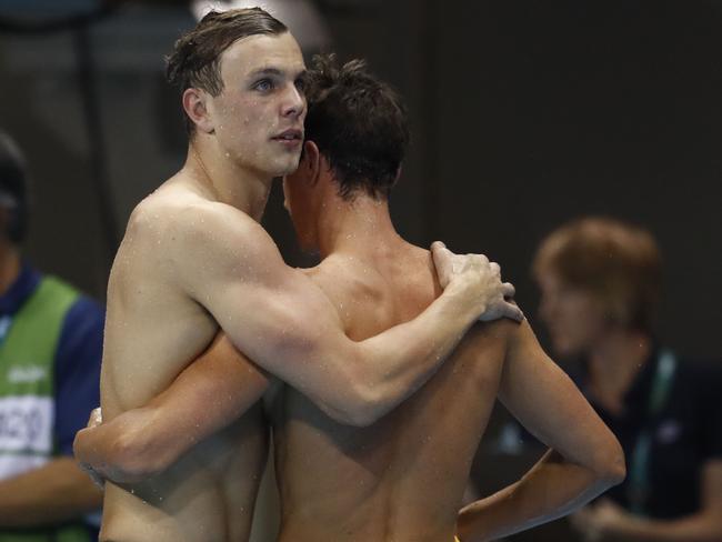 People stood up and watched when Kyle Chalmers won. Picture: AFP/Odd Andersen