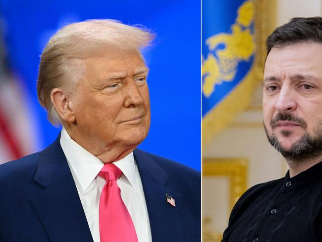 US President Donald Trump and Ukraine's President Volodymyr Zelensky. Picture: AFP