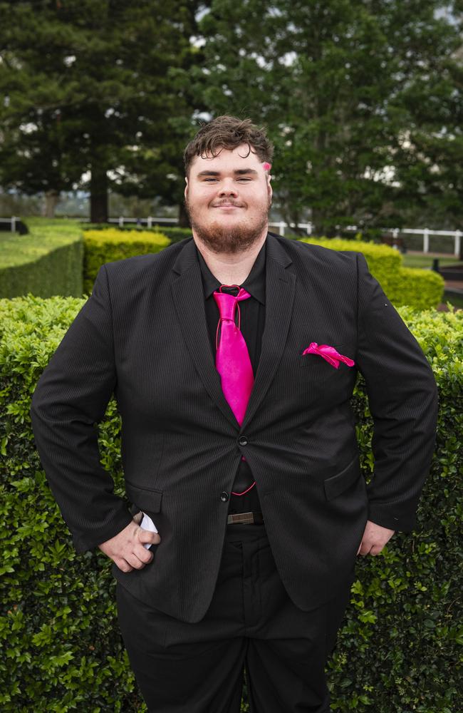 Bradley Lorkin at Centenary Heights State High School formal at Picnic Point, Friday, November 15, 2024. Picture: Kevin Farmer