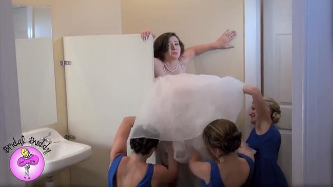 The Bridal Buddy allows brides to use the toilet without assistance