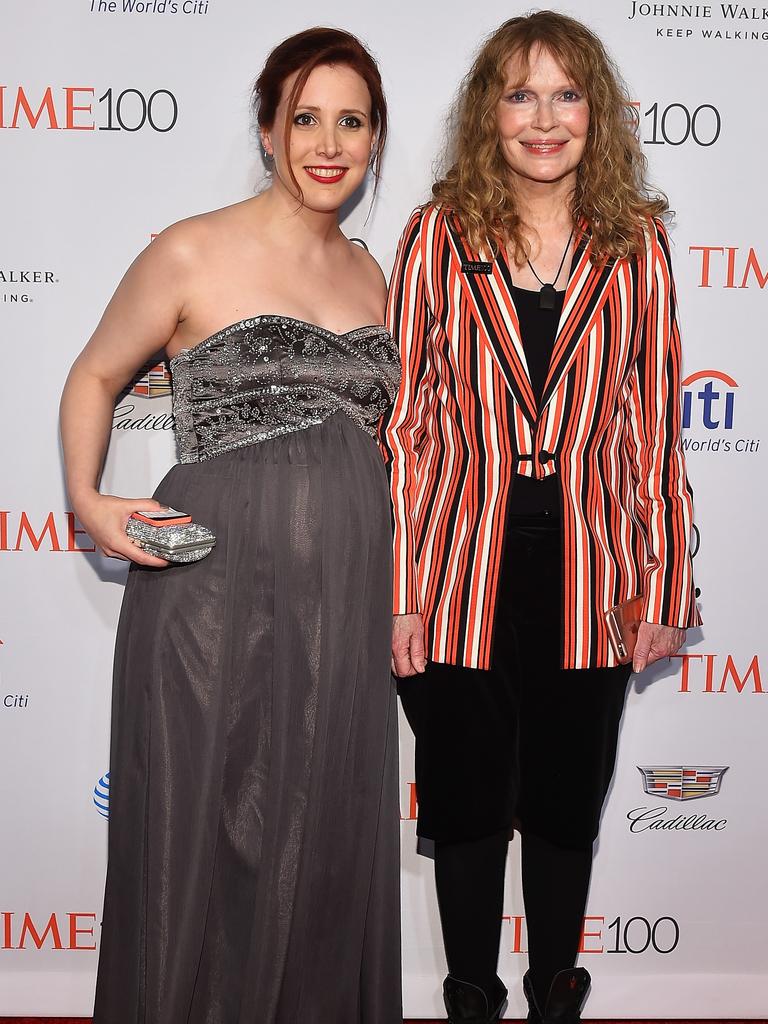 Dylan with Farrow in 2016. Picture: Ben Gabbe/Getty Images for Time