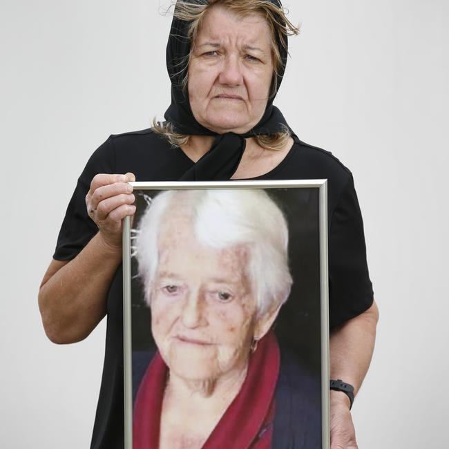 Helen Strasimirovska holding a picture of Danica Stefanovska. Picture: David Caird