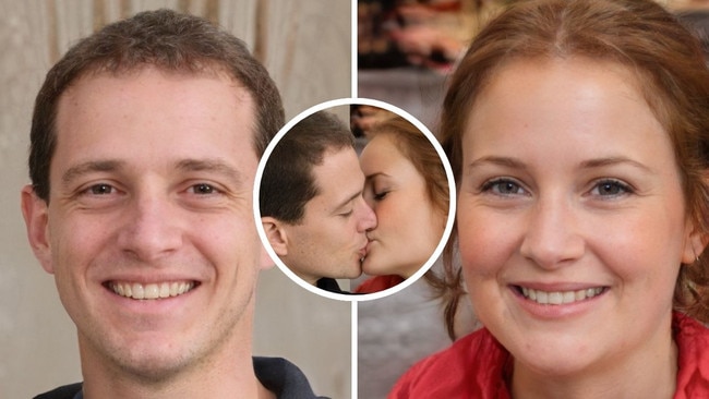 A video of these two people kissing was created by AI. The people featured in this story were generated from thispersondoesnotexist.com.