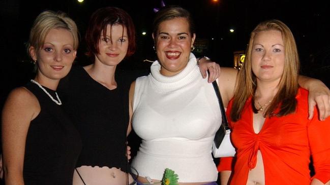 Tennille McKean, Kristy Warner, Kristy Cullen & Lynne-Maree Harland on Flinders Street East Pic Bryan Lynch AD516046