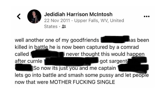 Screenshots of posts allegedly made by Jed McIntosh one of Channel 10's three 'Bachelors' in 2022. Source Twitter.