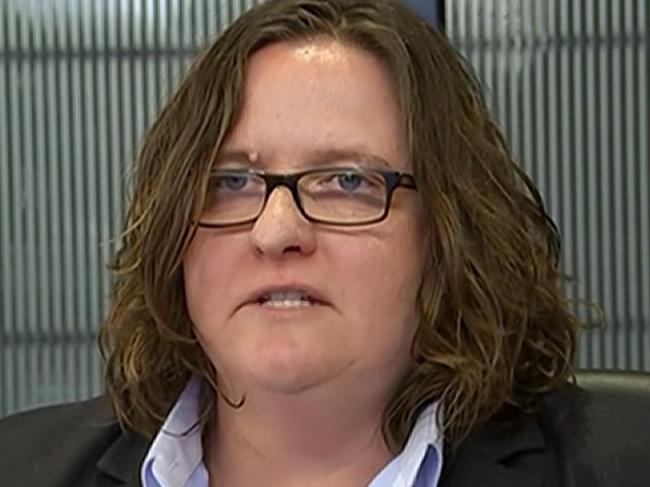 Dr Viv Waller, the lawyer for the complainant, reading a statement for him. Picture: ABC News