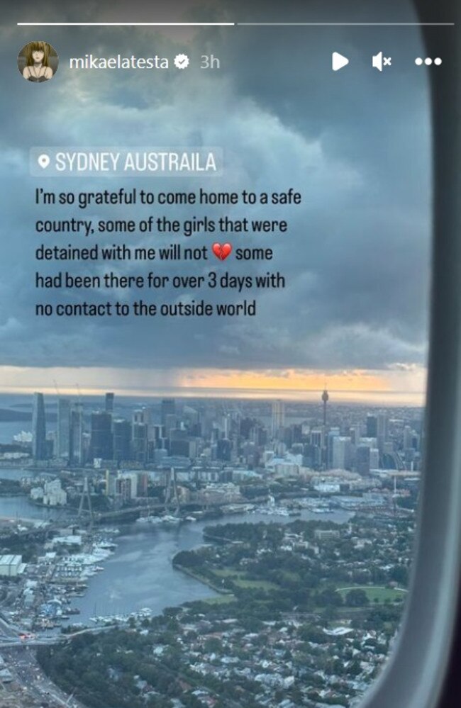 Mikaela was deported back to Sydney. Picture: Instagram / Mikaela Testa