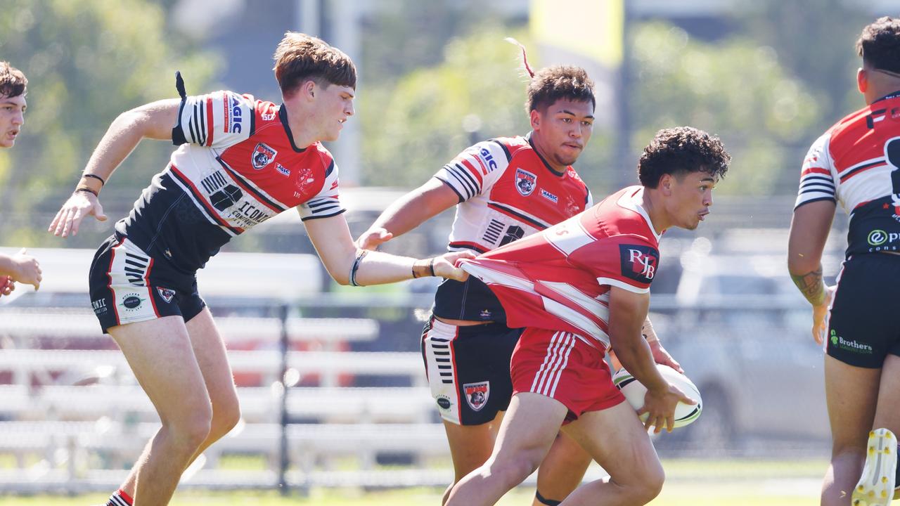 Ray Puru of Palm Beach Currumbin SHS vs Kirwan SHS at Bokarina. Picture Lachie Millard