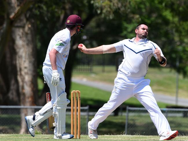 Kookaburra Cup cricket - Palm Beach Currumbin vs. Coomera Hope Island at Salk Oval. Coomera Hope Island bowler Josh Henderson. (Photo/Steve Holland)