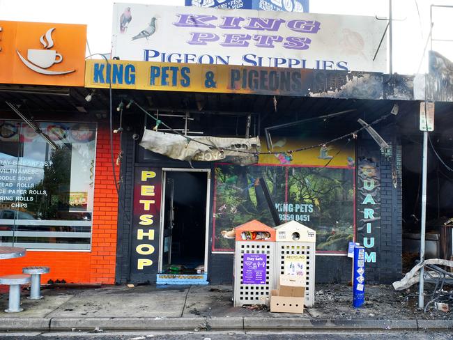 MELBOURNE AUSTRALIA - NewsWire Photos MAY 7, 2025: Animals are believed to be dead after firebombing, resulting in the neighbourning pet store catching fire.Picture: NewsWire / Luis Enrique Ascui