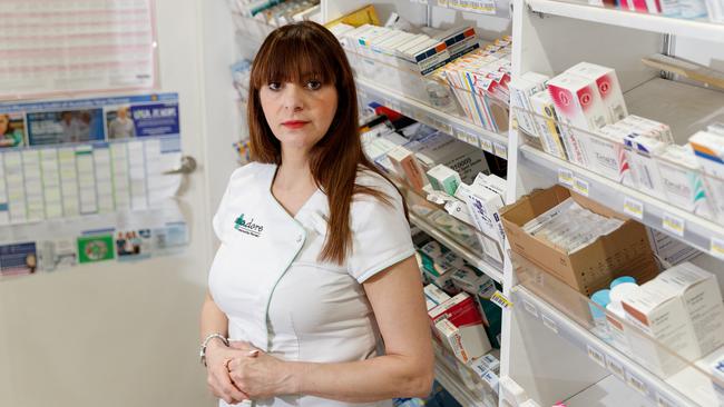 Sydney pharmacist Adele Tahan has warned the Albanese government its double dispensing policy will hit pharmacists and patients “like a wrecking ball”. Picture: Nikki Short