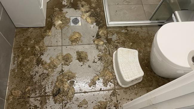 Brittany Giudes' Wulguru property had raw sewage and toilet paper flow through for 11 days during the February floods. Picture: Leighton Smith.