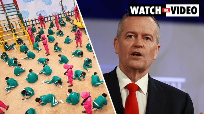 Former opposition leader Bill Shorten compares the Coalition's climate change inaction to Squid Game