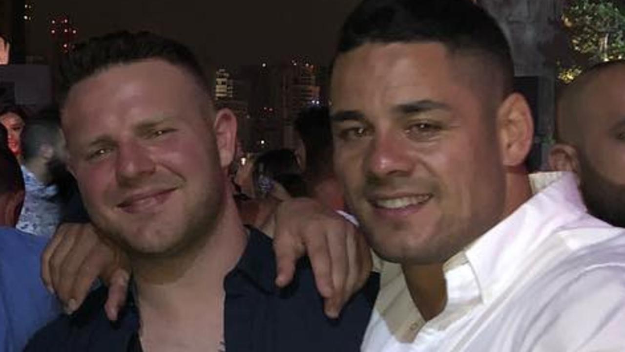 Jarryd Hayne and Nathan Brown in Lebanon.