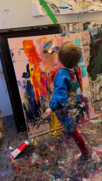 Toddler's paintings sell for up to $16K