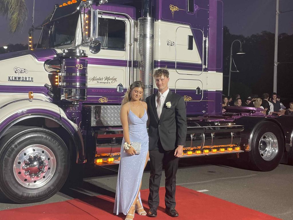 Students on the red carpet of the 2023 Xavier College School Formal at the Hervey Bay Boat Club