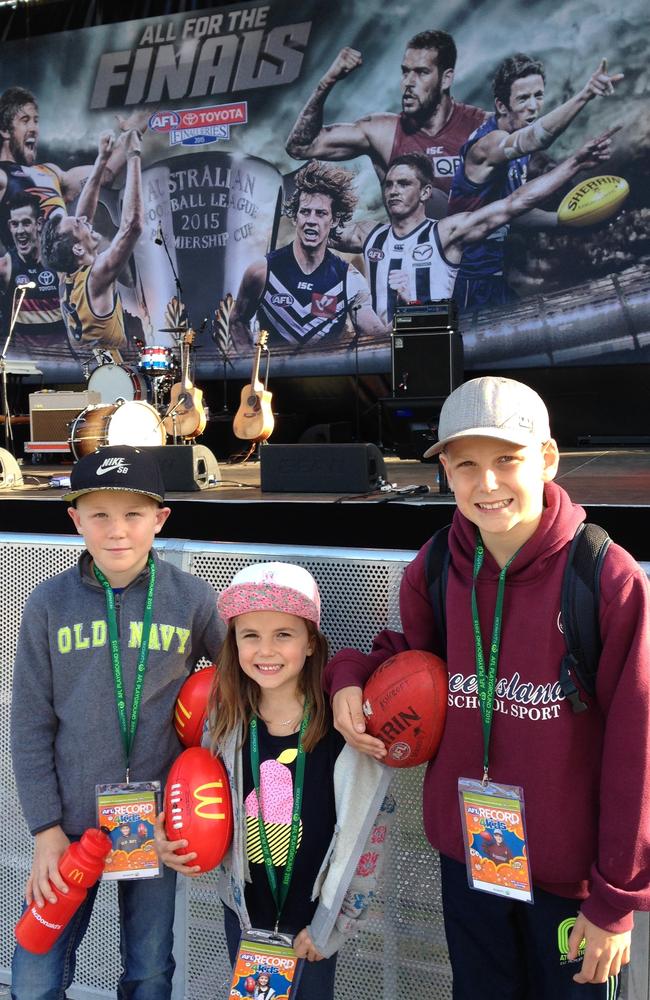 Levi, Lucy and Levi in the lead up to the 2015 grand final. Picture: Supplied.