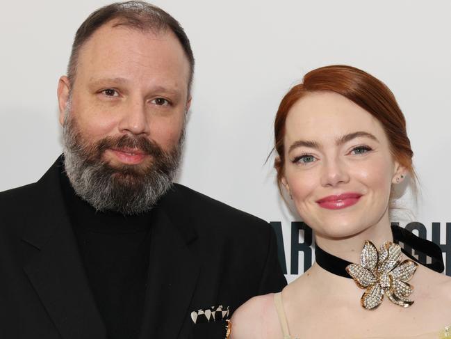 Yorgos Lanthimos and Emma Stone at the Poor Things premiere on December 6 in New York City. Picture: Dia Dipasupil/Getty Images