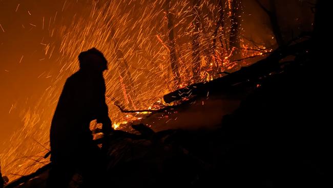 Fire tears through the Gold Coast Hinterland in 2019. Picture: Mudgeeraba Rural Fire Brigade