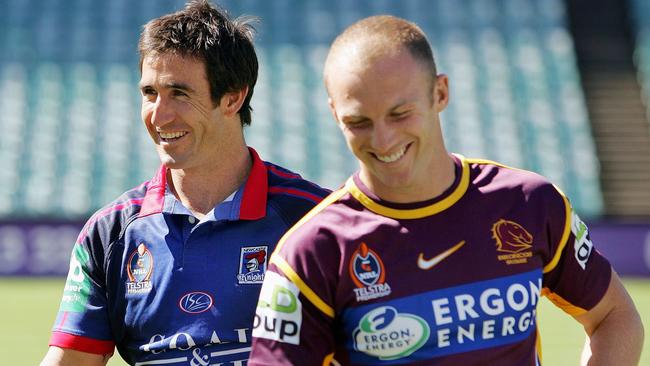 Andrew Johns and Darren Lockyer during their playing days.
