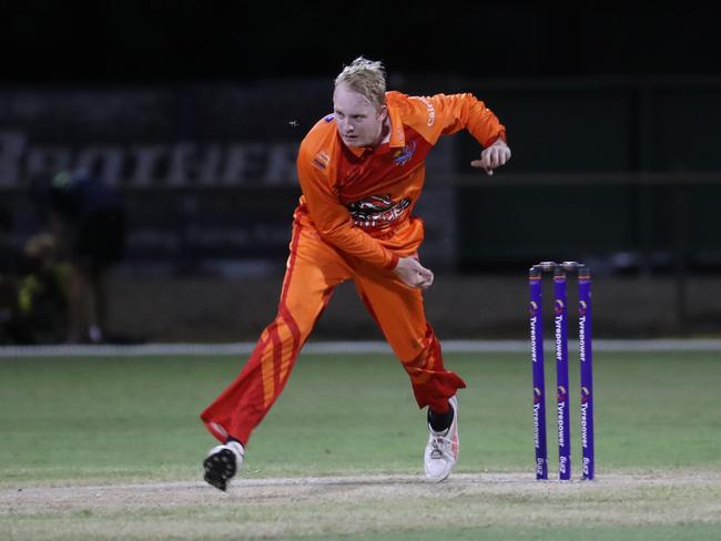 Barrier Reef Big Bash Game 1: Badgers v Hurricanes at Griffiths Park. Badgers' Ben McCartney. Picture: Stewart McLean